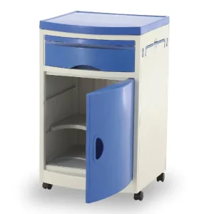 Hospital Furniture Small Size ABS Beside Cabinet Locker Bedside Table with Casters Key Lock Multi Function Stock