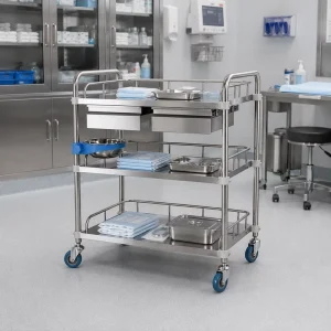Hospital Furniture Stainless Steel Treatment Cart Hospital Trolley