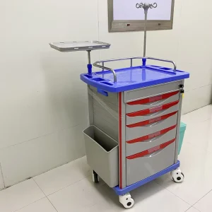 Hospital Furniture Trolley Luxury Abs Mobile Emergency Medicine Clinic Nursing Treatment Equipment Cart Drawers