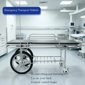 Hospital Gurney Trolley Multi Functional Design Easy Clean Surface Long Service Life 3 Year Warranty for Inpatient Department