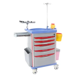 Hospital Infusion Trolley Emergency Medicine Cart Medical Trolley with Drawer