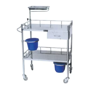 Hospital Instrument Cart Medical Treatment Vehicle Medicine Trolley Stainless Steel Car for Nursing