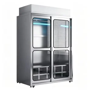 Hospital Lab FFU Clean Room Stainless Steel Mobile Wardrobe Shoe Cabinet Closet Storage Solution Featuring HEPA 750 CFM
