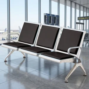 Hospital Mall Waiting Chairs with Seat Cushions 3 Person Seats for Airports Offices Banks Commercial Modern Design