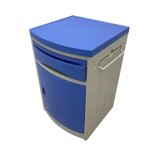Hospital Medical Bedside Cabinet with Wheels ABS Plastic Multi-Function Patient Locker