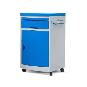 Hospital Medical Bedside Table with ABS Drawer and Wheels