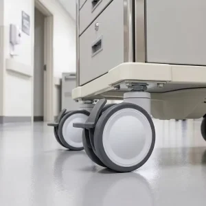 Hospital Medical Central Locking Swivel Caster Thread Stem 3 4 5 Inch TPR Double Wheels