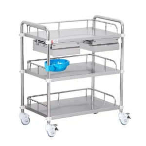 Hospital Medical Disassembly Treatment Cart Stainless Steel Mobile Nurse Trolley with Lifetime Warranty Size 200 Onsite Training