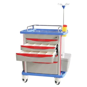 Hospital Medical Multifunctional ABS Medical Nurse Emergency Cart Trolley With Drawers