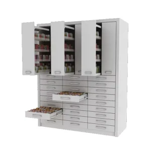 Hospital Medical Storage Cabinet Systems Pharmacy Metal Divider Drawers