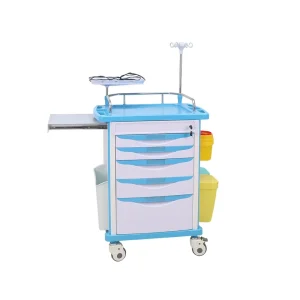 Hospital Medication Trolley Crash Medicine Drawer Emergency Medical Cart Plastic Material Aluminum Alloy