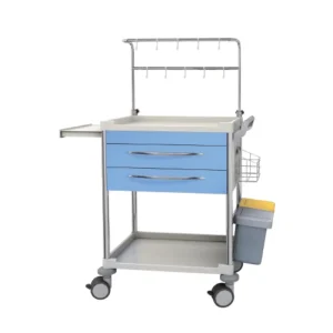 Hospital Medication Trolley Emergency Medical Cart with Drawers Hospital Furniture 3 Year Warranty