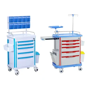 Hospital Mobile Anesthesia Trolley Multi Drawer Stainless Steel Medical Cart for Operating Room Anesthesiology Department Use