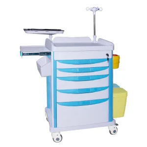 Hospital Multi fonction ABS Plastic Medical Emergency Crash Cart Nursing Medicine Trolley