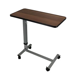 Hospital Over Bed Table Medical Adjustable Overbed Table with Wheels Home Use