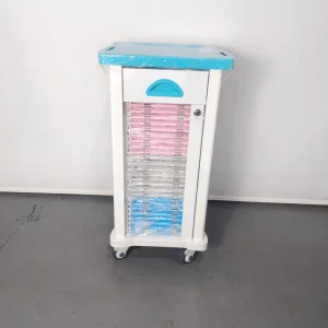 Hospital Patient Record Medical Chart Trolley Metal File Cart 510x390x880mm