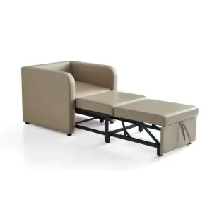Hospital Single Seater Pull Sleeper Chair Convertible Folding Adjustable PU Leather Sofa Bed for Hotel Bathroom Hospital