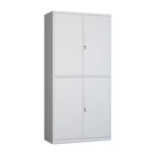 Hospital Steel File Storage Cabinet with Locks Modern Design Four Steel Doors Adjustable Shelves Powder Coated Metal