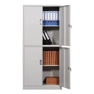 Hospital Steel Filing Cabinet with Locks Modern Design Four Steel Doors Adjustable Shelves Powder Coated Metal