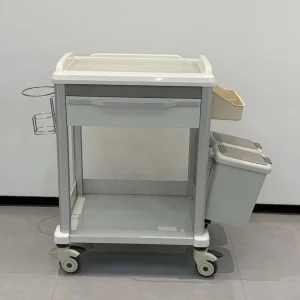 Hospital Treatment Trolley Medical Nursing Cart with Self priming Silent Slide and Double Waste Bins