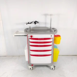 Hospital Trolley Manufacturer ABS Medical Cart ICU Emergency Trolley Anesthesia Storage Cart Clinical Nursing Cart