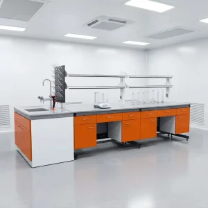 Hospital University Durable Physics Chemistry Laboratory Furniture Work Bench with Sink
