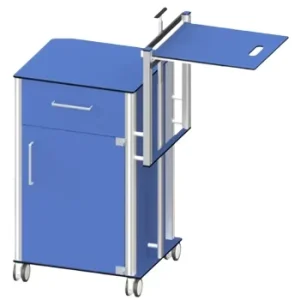 Hospital Use Wooden Bedside Cabinet Featuring a FoldOut Dinner Table