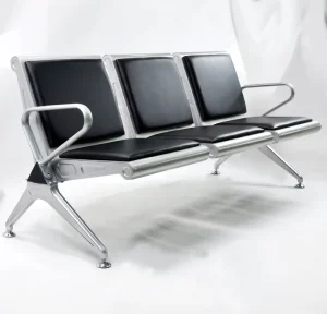 Hospital Waiting Bench PU Row Link Chairs With PU Cushion Seating Waiting Chair 3 Seater Airport Chair