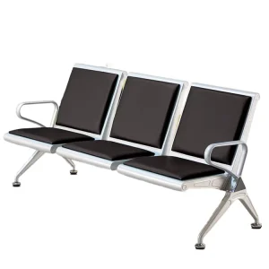 Hospital Waiting Bench PU Row Link Chairs With PU Cushion Seating Waiting Chair for Mall 3 Seater Airport Chair