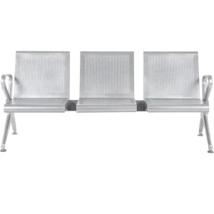 Hospital Waiting Bench PU Row Link Chairs with PU Cushion Seating, 5 Seater Airport Chair