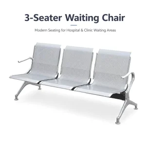 Hospital Waiting Chair 3 Seater Metal Bench Perforated Medical Clinic Seating L1700mm