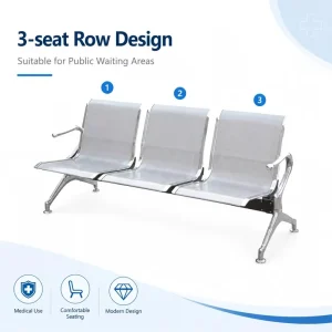 Hospital Waiting Room Chair 3 Seat Metal Bench Medical Furniture for Clinic Reception Area