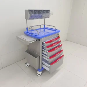 Hospital Ward Anesthesia Cart with 5 layer Drawers and Silent Wheels Direct Factory Sales