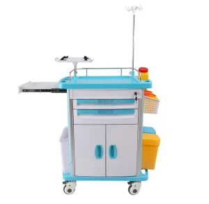 Hospital and Clinic Emergency Trolley 750*480*920mm with 2 Door and 2 Drawers