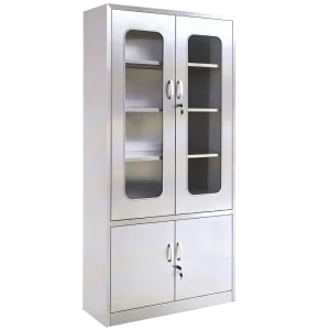 Hospital and Laboratory Instrument Cabinet 304 Stainless Steel Adjustable Shelves Medical Equipment Storage