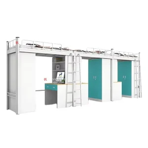Hostel Loft Bed with Table for School Apartment Dormitory