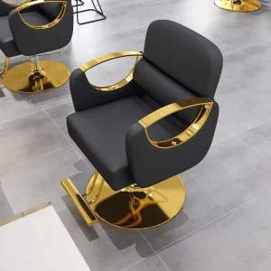 Hot Leather Simple Fashion Luxury Barber Salon Chair with Liftable Rotatable Armrests Commercial Salon Furniture