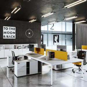 Hot New Convertible Modular Office Partition Workstations Modern Staff Desk for 3 Person Wooden Cubicle