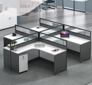 Hot Sell Durable Open Concept Wood Office Desk Cubicle Staff Work Table Modern 2 Person Co Working Office Furniture