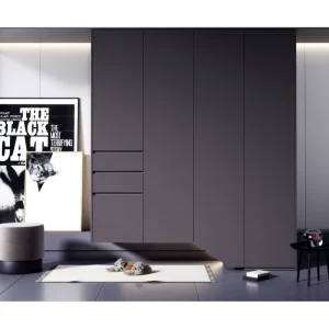 Hot Selling Deep Tone Matte Finish Shoe Cabinet with Push to Open Drawers Sleek Hallway Shoe Cabinet
