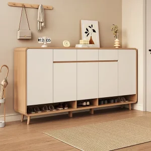 Hot Selling Eco friendly Particle Board Shoe Storage Cabinet White Multi style Indoor Shoes Rack with Door for Living Room