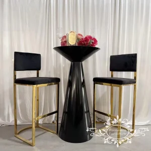 Hot Selling High Luxury Cocktail Bar Table Gold Metal Glass Stainless Steel for Dining Hotels Living Rooms for Weddings Banquets