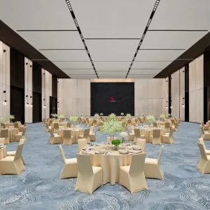 Hotel Banquet Furniture Conference Hall Theater Style Seating Wedding Event Decoration White Stretchable Fabric Chairs