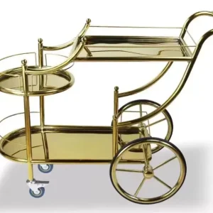 Hotel Banquet Liquor Trolley Restaurant Dining Trolleys Big Wheels Modern Three Layer Metal Service Cart Standing Type Tools