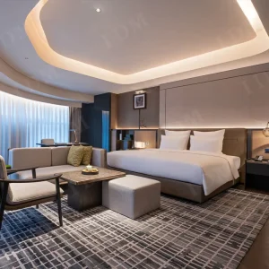 Hotel Bedroom Project One Stop Solution Modern Standard Full Set Solid Wood Furniture for Guestroom Villa & Apartment
