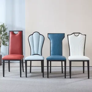 Hotel Chairs Restaurant Tables and Chairs Modern Light Luxury Minimalist Wrought Iron Backrest New Chinese Style Dining Chairs