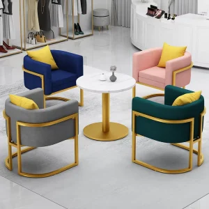Hotel Chairs Velvet Metal Nordic Luxury Chrome Gold Office Sofa Modern Furniture Party Event Banqueting Wedding Hotel Chairs