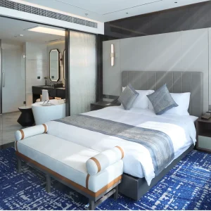 Hotel Custom Furniture Bedroom Set Modern King Size Bed Apartment Use Wood Commercial Furniture