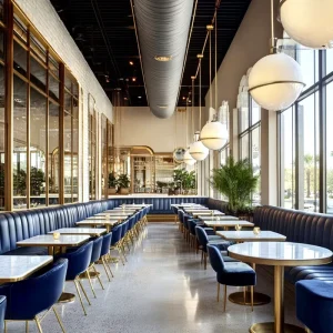 Hotel Customized U-Shaped Leather Booth Seating Square Round Marble Table Upholstered Chair Restaurant Furniture Booth