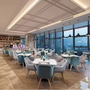 Hotel Dining Room Furniture Set Dining Table and Leather Dining Chair for Sale